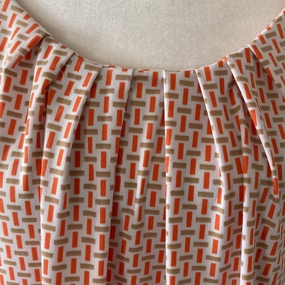 Worthington 3X top cap sleeve white orange tan - Picture 5 of 10